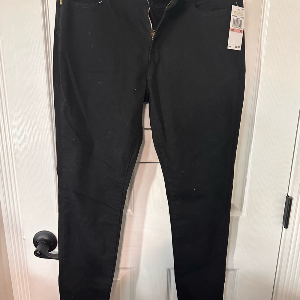 Michael Kors Black Jeans with Gold Accents Size 10